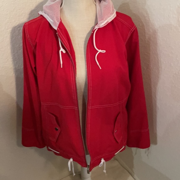 Teddi Petite Women’s Hooded Lightweight Jacket Size PM in Red - Picture 8 of 10